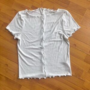 Abercrombie & Fitch white Ruffled Top